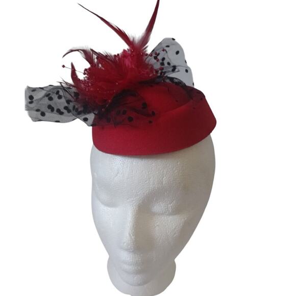 Fascinator Headpiece Red One Size - Picture 1 of 4